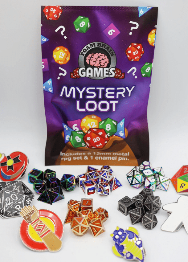 Epic Mystery Loot: Mini Metal RPG Set + Enamel Pin - WiredVillage Games - Wiredvillage Games